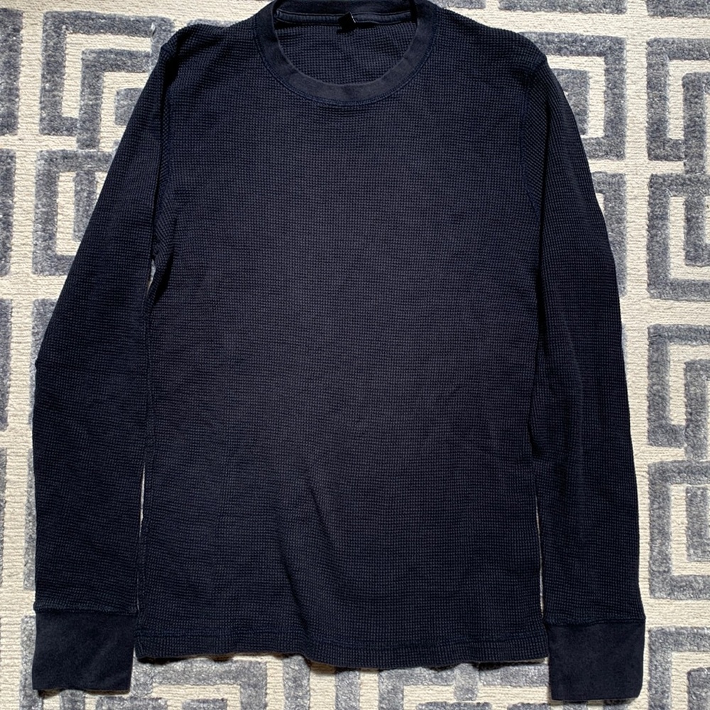 Uniqlo mens navy blue long sleeved thermal top size S